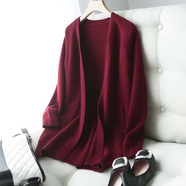 

2021 100% pure cashmere goat six colors new open score knitting bluffs women wool coats female clothes 8uct, White;black