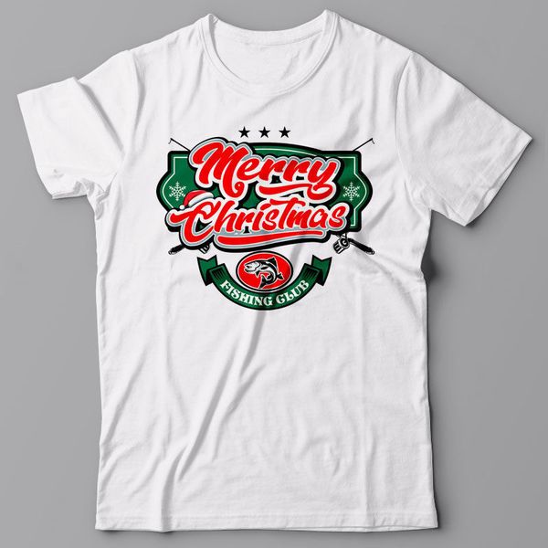 

print o-neck mens funny t-shirt graphic tee - merry christmas fisher club summer style t shirt men sport hooded sweatshirt hoodie