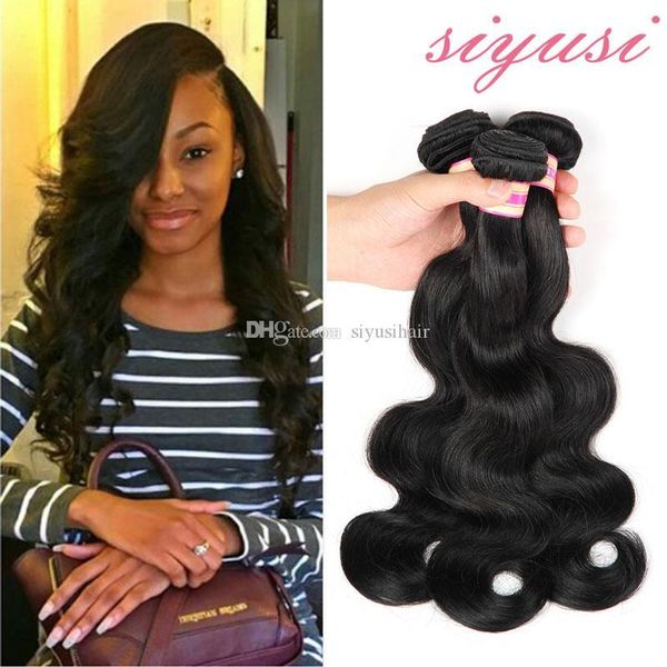 

unprocessed virgin hair peruvian body wave 3 or 4 bundles peruvian virgin hair straight human hair bundles 8"-28" 100g pc, Black