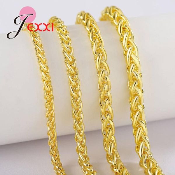

chains brand design luxury women & men white gold choker 50 cm length chain necklaces fashion jewelry lobster claps necklace joyas, Silver
