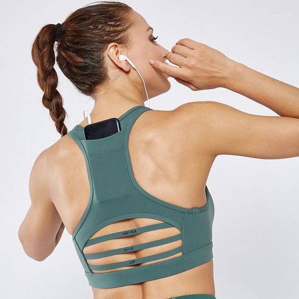 

gym clothing back pocket sports bra mesh patchwork breathable crop yoga vest high impact shockproof running fitness workout gymwear1, White;black