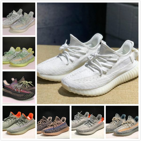 

with box new boys kanye west clay v2 static reflective gid glow in the dark mens running shoes hyperspace women men sports designer sneakers