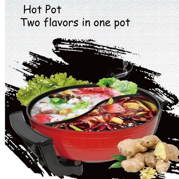 

6lmandarin duck electric pot 1360w korean multifunctional non-stick electric pot household cooking1