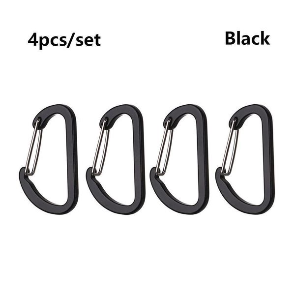 

4 pcs aluminum alloy carabiner d-ring keychain outdoor camping keyring climbing snap clip lock buckle hook fishing tool q bbyogp