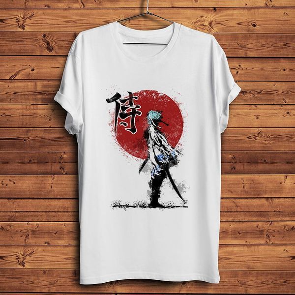 

samurai deckencant sakata gintoki gintama смешные аниме футболка homme новая короткая футболка мужская повседневная футболка унисекс manga s, White;black