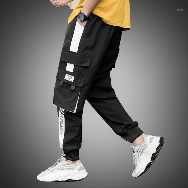 

autumn fashion cargo pants men hip hop high street skinny pants harem multi-pockets fashion skinny trousers mens trsouers1, Black