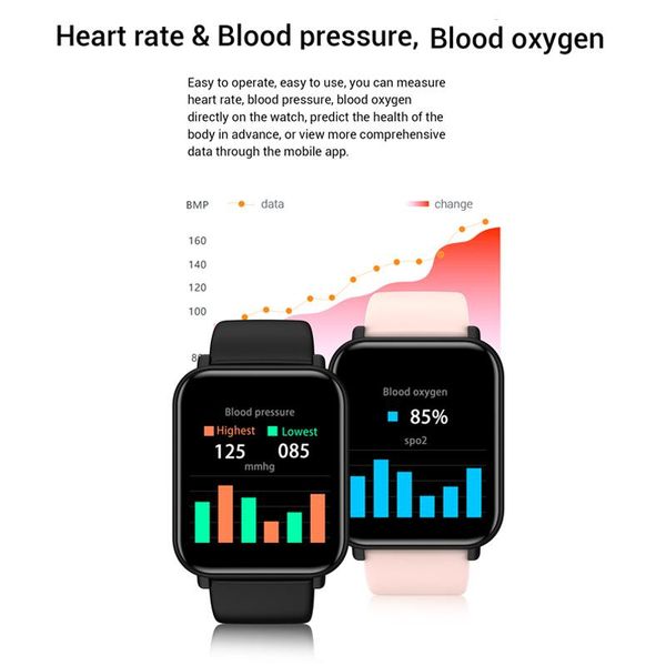 

armoon r7 1,3-дюймовый смарт-часы мужчины женщины полный сенсорный фитнес tracker сердечного ритма артериального давления группа смарт часы