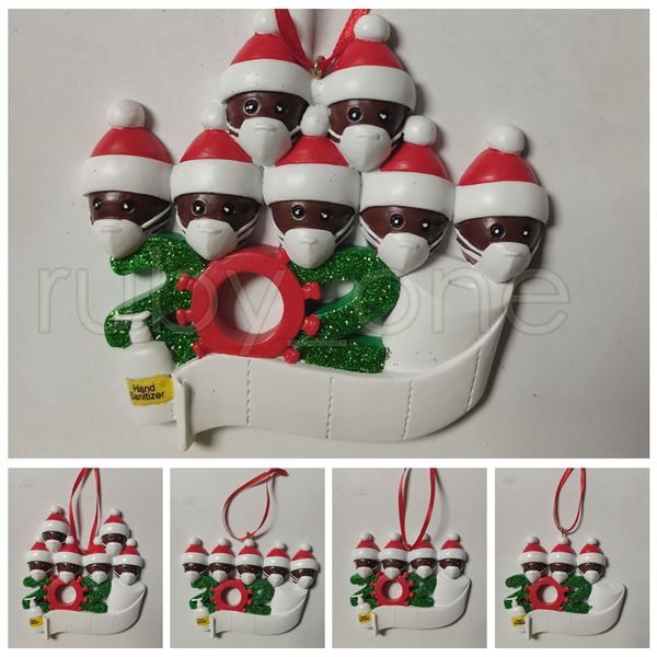 

christmas tree hanging ornament 2020 family of 1 2 3 4 5 6 7 santa claus pendant ornament social distancin xmas party decorations rra3540