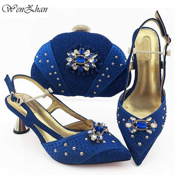 

dress shoes italian with matching bags decoration diamonds 7cm african and set for party 38-43 wenzhan b02-201, Black