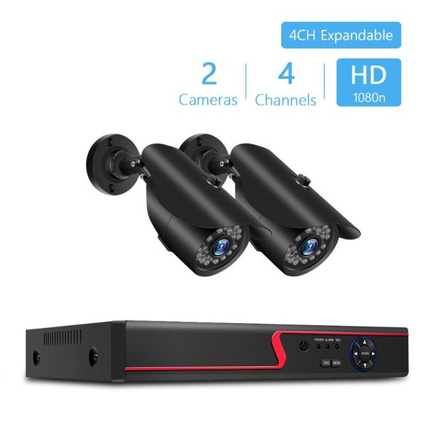 

2ch 1080p cctv камеры безопасности system 36pcs ir led lights удаленный просмотр и контроль поддержка жестких дисков home security