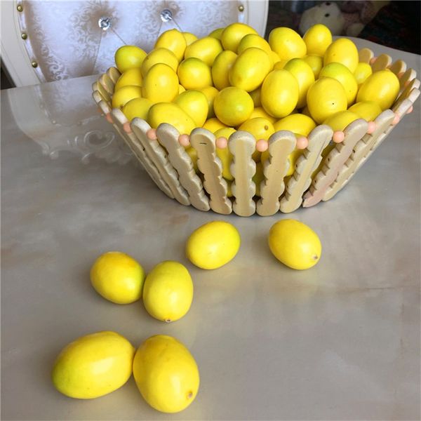Mini-Simulation Zitronengelb, künstliche Kunst-Zitronen-Simulation, Kunststoff-Früchte, Wohnzimmer, Küche, Heimdekoration, Tischdekoration