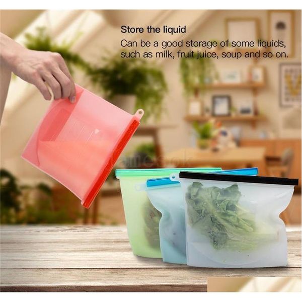 

1000ml reusable sile food storage bags | forsandwich, liquid, snack, lunch, fruit, er air qylsme bdetoys
