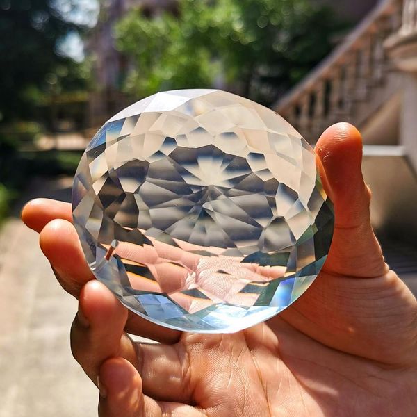 

75mm clear glass crystal prisms chandelier crystals pendants suncatcher hanging ornament crafts accessories home garden decor h qylicf