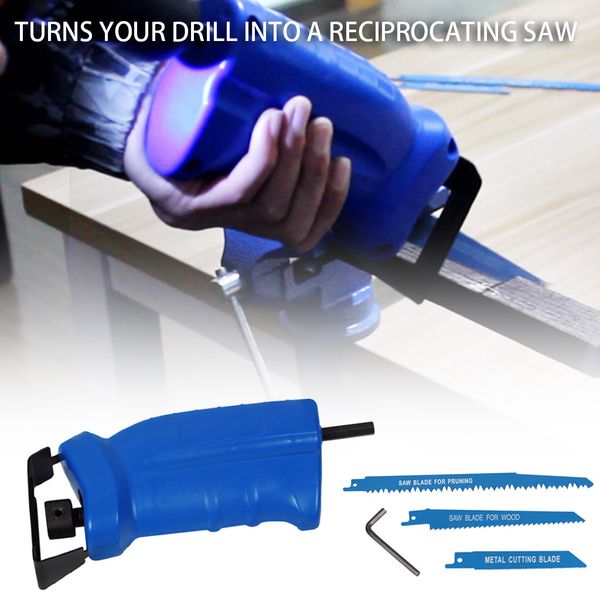 

2020 new arrivals reciprocating saw adapter portable adapter set change electric drill into saw selling dropshipping