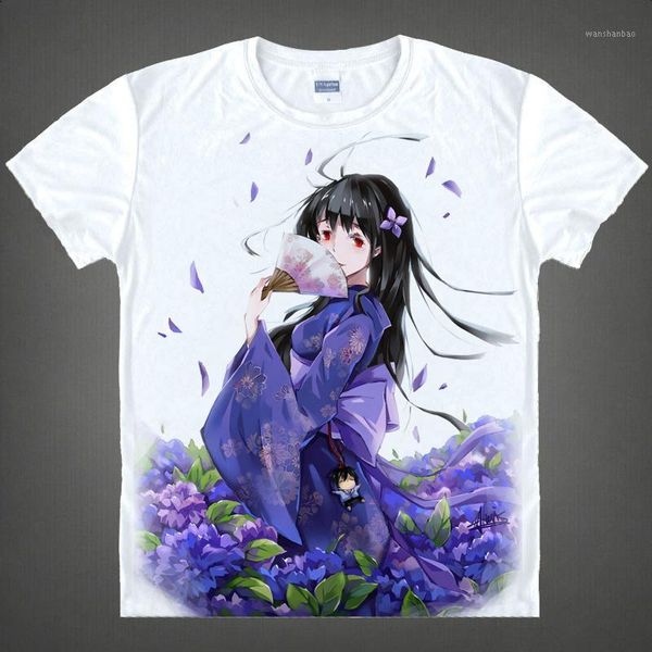 

japan anime sankarea undying love sanka rea printed t-shirt short sleeve t shirt men cartoon summer tees1, White;black