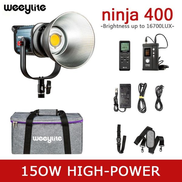 

weeylite ninja400 150w bi-color 2500k-8500k lcd panel led video light continuous output bowens mount studio light app control