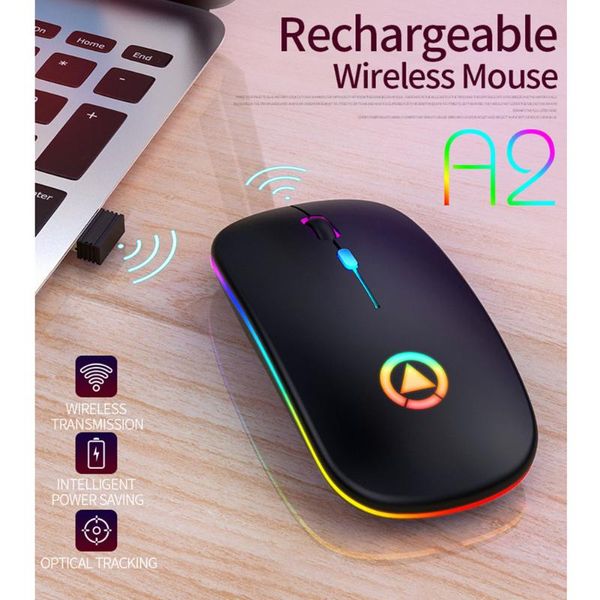 

led подсветкой аккумуляторная беспроводная мышь бесшумная мышь usb эргономичная оптическая gaming desktop pc laptop