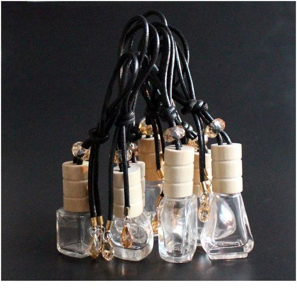 

new arrival 20pcs/lot 5ml 8ml 12ml clear glass car pendant hanging bottle refillable perfume packaging bottle with wo qylkgf