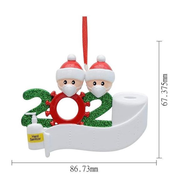 

festive quarantine christmas trees pendant decoration gift product personalized hanging ornament, pandemic -social distancing-family diy pvc