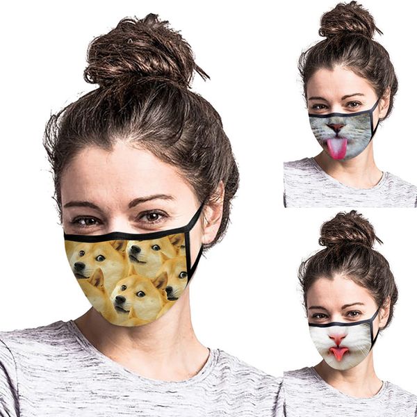 

3d animal printed mouth mask with design adults reusable washable face maskfashion mascarillas reutilizables lavables mondkapje