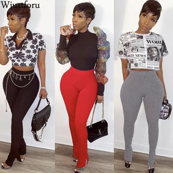 

wjustforu skinny ribbed flare pants for women clothes 3 color summer casual split pencil pnats female bodyon elegant trousers1, Black;white