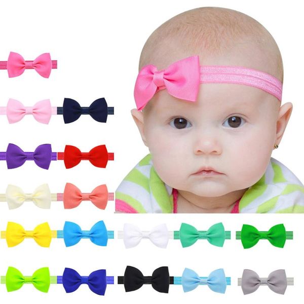 

cute kids прекрасного grosgrain лента bowknot головной повязка bow tie малой мини тонкой эластичные оголовья девушка hairbands младенец acce, Slivery;white
