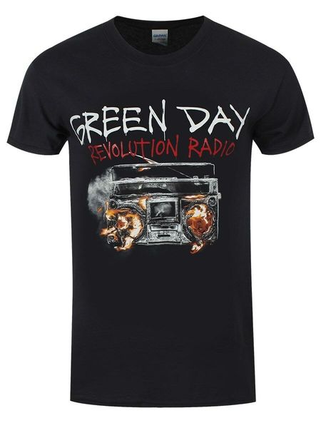 

green day revolution radio cover men's black funny short sleeve cotton hoodie designers t shirts sweatshirt