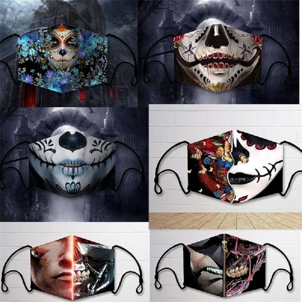 

washable personalized halloween party cool cloth masks repetitive mechanical insertable gasket pattern printed super auvmm