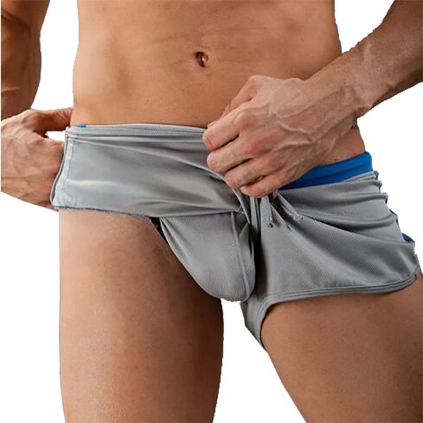 

men running shorts quick dry man sport short sweat nylon male gym outdoor jogging elastic cool g-strings bottoms, White;black