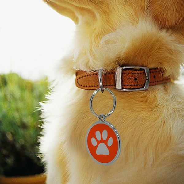 

8pcs/lot stainless steel custom pet dog cat id tags designers round paw personalized 8pcs/lot s sqcbrv
