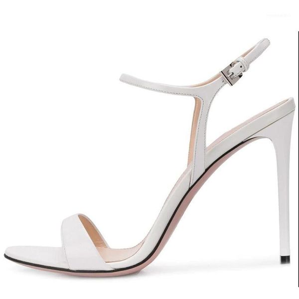 

2021 summer t-shaped buckle sandals stiletto high-heel wedding bridal shoes banquet dress bridesmaid extra large sandals women1, Black