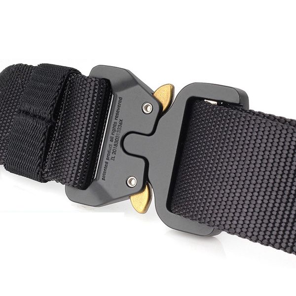 

army men belt military metal buckles waistband outdoor quick drying safety outer waist belts nylon tactical, Slivery;black