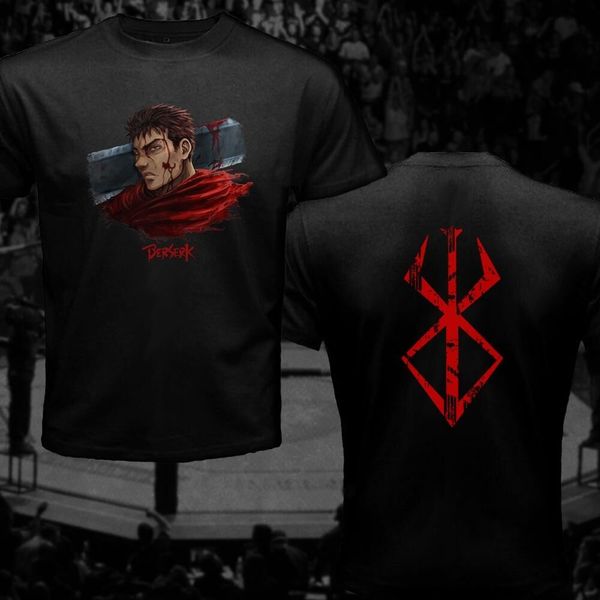 

sport guts sword berserk logo manga manga japan front-back printing black new 2019 fashion print t shirt man short sleeve custom shirt