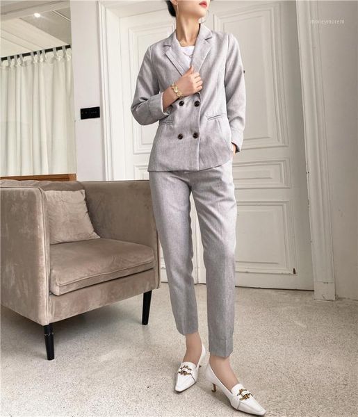 

vintage women pant suit double breasted blazer jacket & pants office lady wear women suits two-piece blazers sets1, White;black
