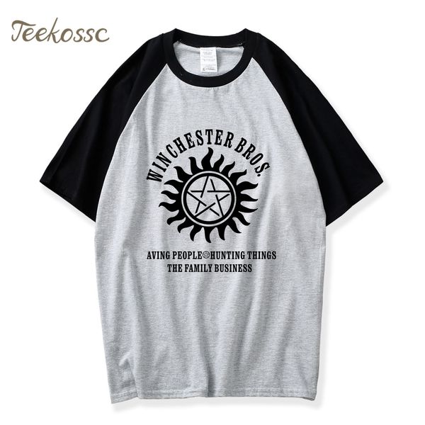 

supernatural winchester camisa 2018 summer raglan t camiseta sobrenatural sport hooded sweatshirt hoodie t shirt