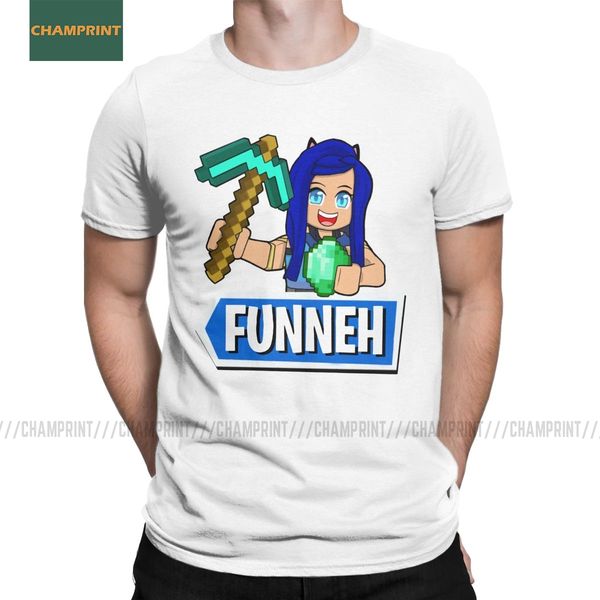 

funneh with a diamond pickaxe for the krew girl frenzy cake youtube game vintage tees short sleeve hooded sweatshirt hoodie men t shirt