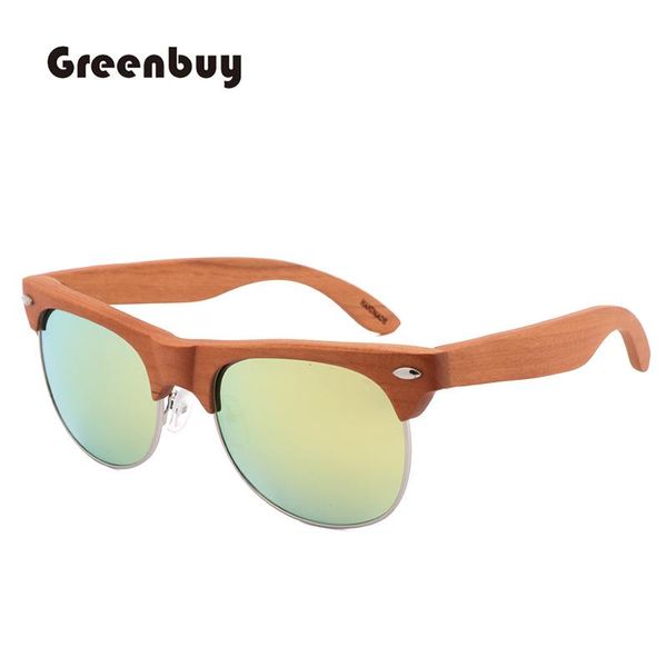 

2020 polarized sunglasses woman man wood sunglasses half metal frame fashion trend uv400 sun glasses eyewear half frame sunglass, White;black