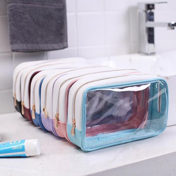 

cosmetic bags & cases transparent travel bag makeup case zipper clear make up functional organizer storage pouch toiletry wash1