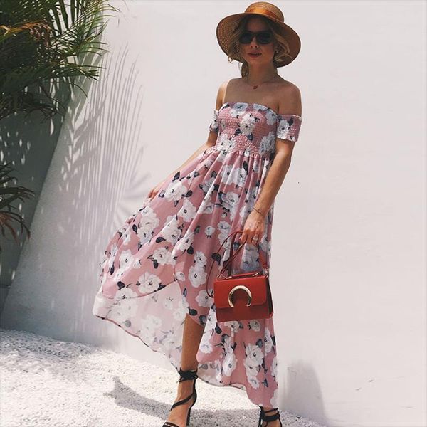 

strapless print beach the high waist holidays long 2020 shoulder women and off sundress fit flare short sleeve floral dress sexy, Black;gray
