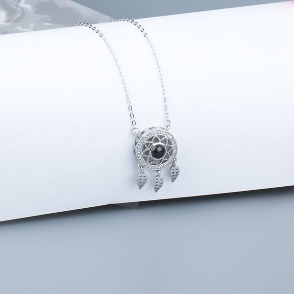 

fashion 925 sterling silver dreamcatcher necklace versatile personality sweater chain foreign trade autumn and winter decoration fashion des