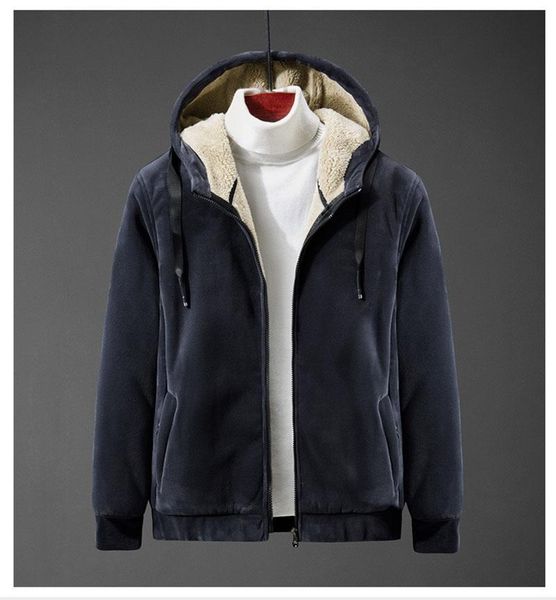 

gym clothing mens winter fleece hoodie warm heat insulation black sweatshirt size x-8xl zipper anti-theft grey coat jacket, White;black