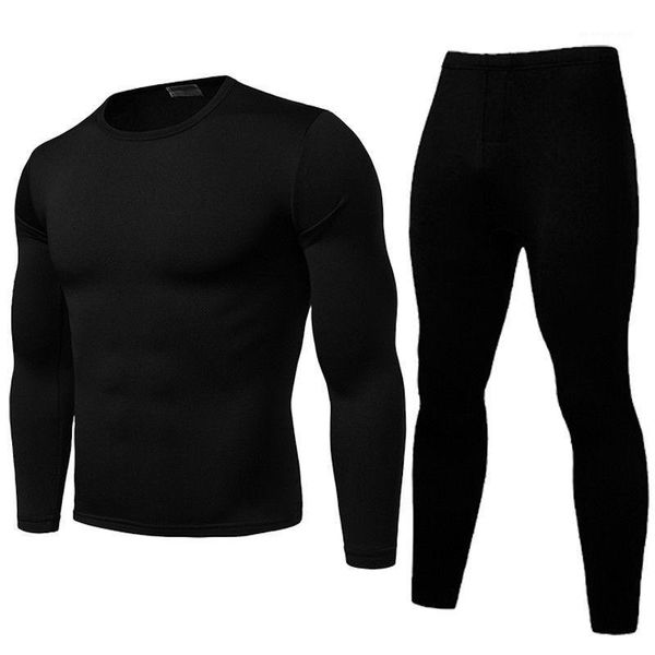 

men's thermal underwear 2pcs men set winter long johns pajama fit bottoms warm velvet inner wear1, Black;white