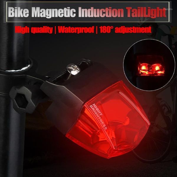 

bike lights induction tail light bicycle safety warning lamp magnetic power generate taillight rear accessories light1