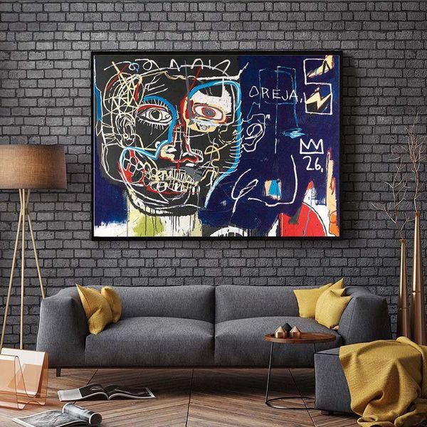 

paintings basquiat abstract canvas painting street graffiti wall art posters and prints lover hands pictures for living room decor