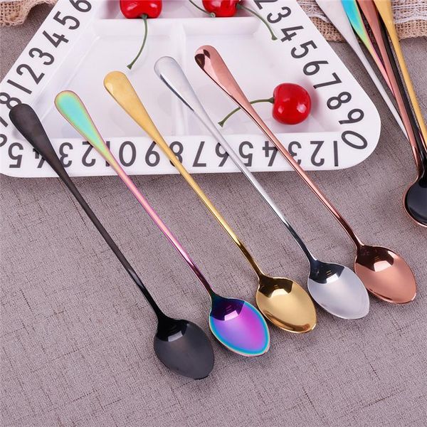 

camp kitchen stainless steel spoon with long handle ice coffee for camping picnic1