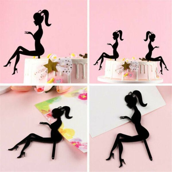 

акриловые девушки украшение торта высокий каблук красивая девушка торт pick нежная девушка торт топпер партии десерт cupcake decor
