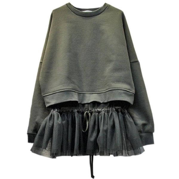 

long casual women with fashion hoody sweatshirts pullovers clothes sleeve hoodie mesh hoodies superaen patchwork lhjaf, Black;white