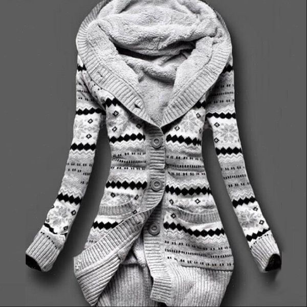 

women winter thick hooded cardigans sweaters fleece warm solid loose knitted coat long sleeve knitwear outerwear aic88, White;black