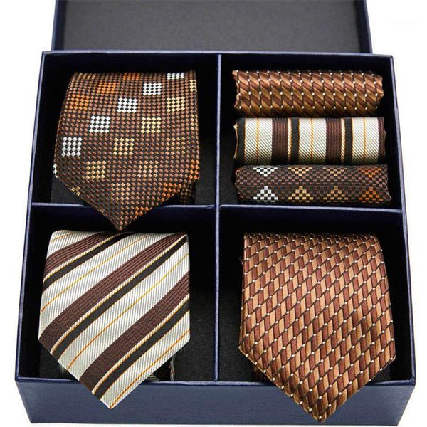 

new stripe men ties set extra long size 145cm*7.5cm necktie paisley silk jacquard woven neck tie suit wedding party gift box1, Black;gray