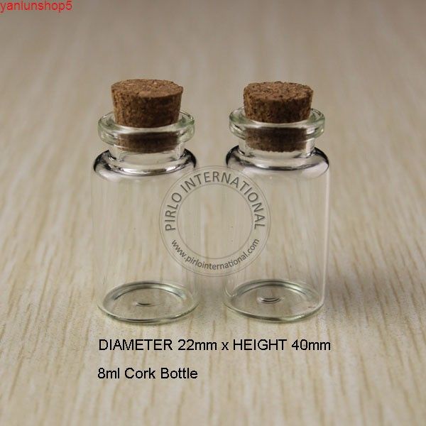 50 stücke 8ml kleine glasflaschen vials gläser mit korkkorken stopper dekorative korkierte mini flasche für anhänger Kostenloser versandgrood menge